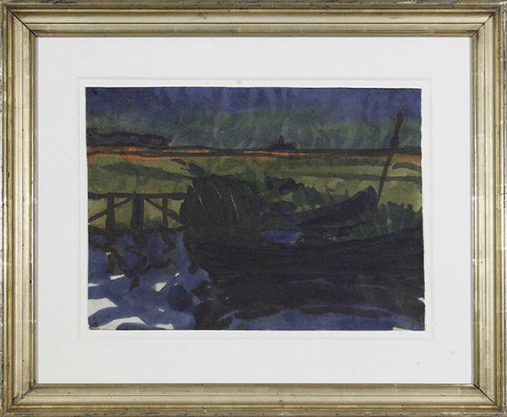 Emil Nolde - Marschlandschaft mit Fischerbooten - Rahmenbild