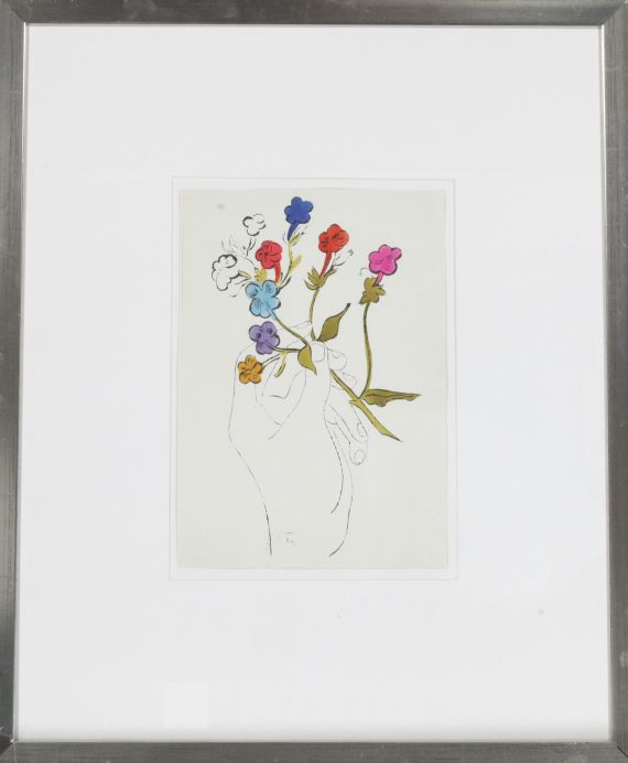 Andy Warhol - Hand and Flowers - Rahmenbild