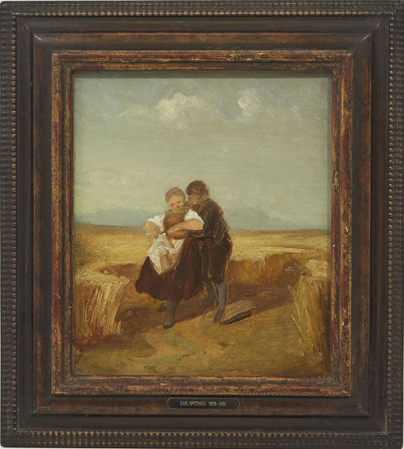 Carl Spitzweg - Bub und Mädchen im Kornfeld - Rahmenbild