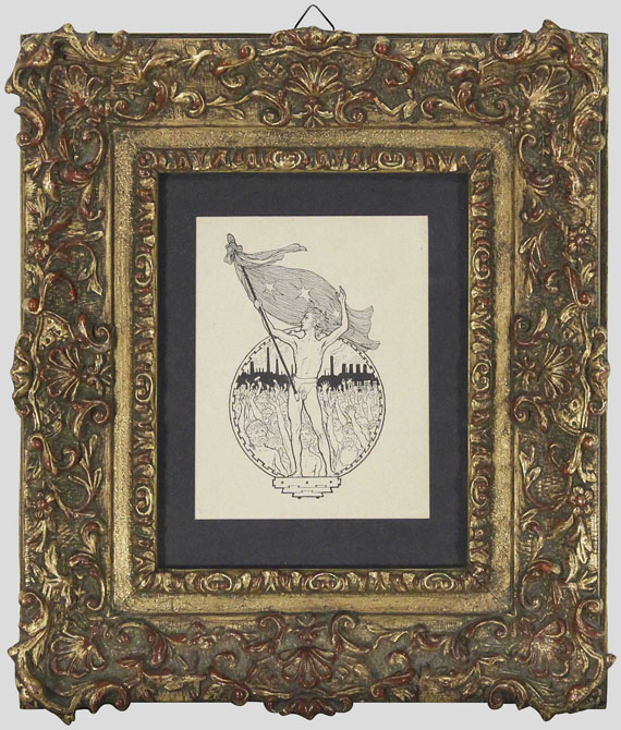 (d. i. Hugo Höppener) Fidus - 17 Bll.: Entwurfszeichnungen - Rahmenbild