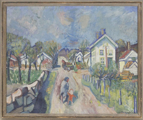 Bruno Krauskopf - Dorfstraße im Sommer - Rahmenbild