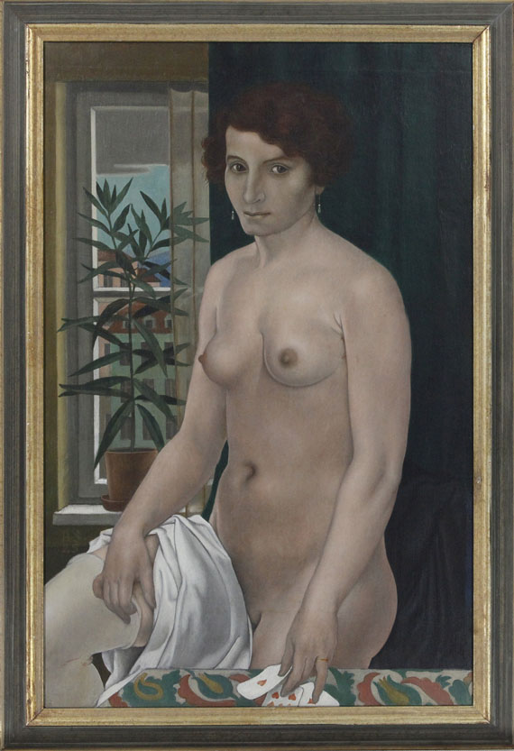 Bruno Paul Seener - Kartenlegender Akt am Fenster (Renaissance) - Rahmenbild