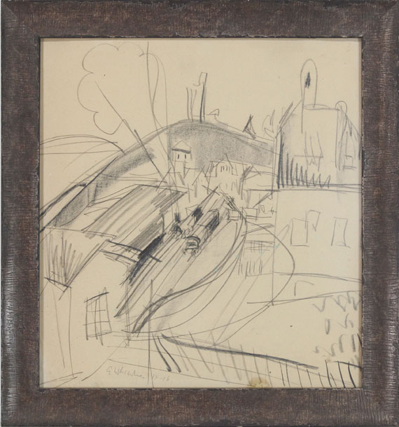 Ernst Ludwig Kirchner - Bahnhof Königstein - Rahmenbild
