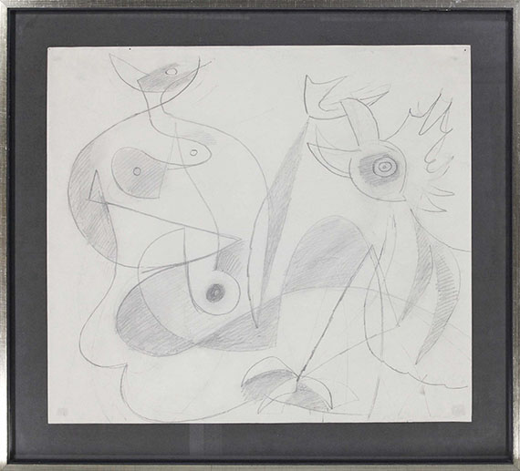Ernst Wilhelm Nay - Frau und Hahn - Rahmenbild