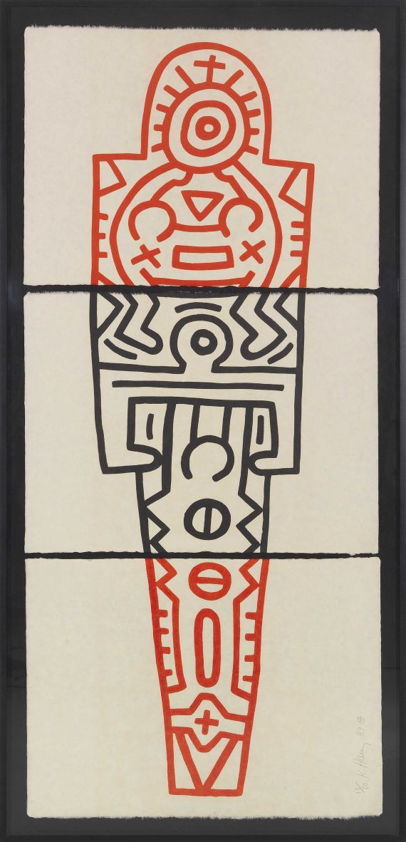 Keith Haring - Totem (3-teilig) - Rahmenbild
