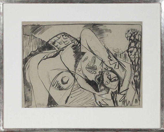 Ernst Wilhelm Nay - Mutter mit Kind im Herbst - Rahmenbild