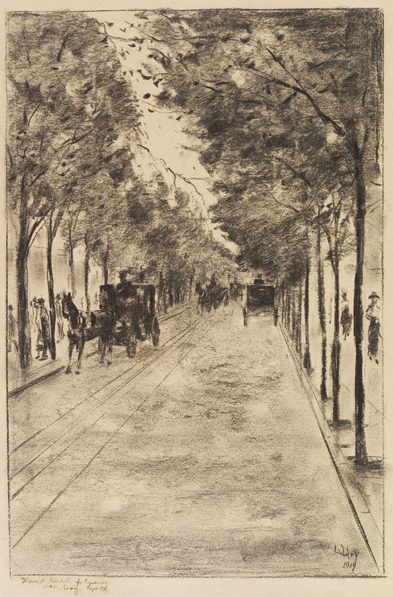 Lesser Ury - Allee im Tiergarten, Berlin