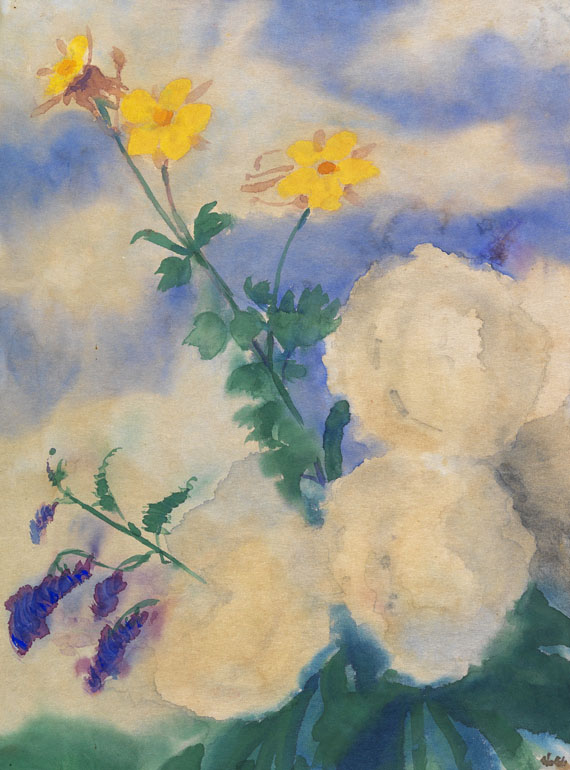 Emil Nolde - Rittersporn und Pfingstrosen