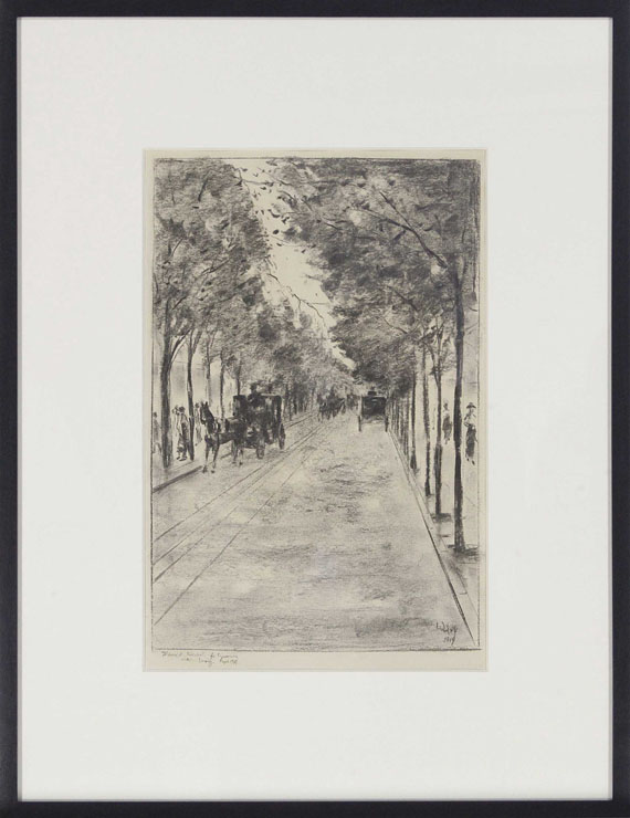 Lesser Ury - Allee im Tiergarten, Berlin - Rahmenbild