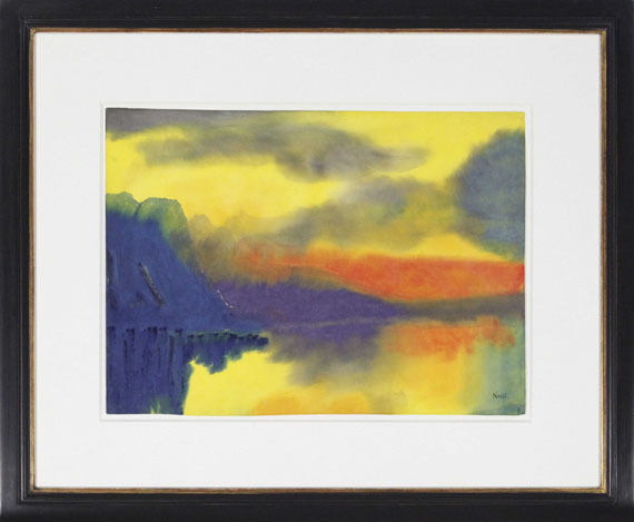 Emil Nolde - Schweizer Bergsee mit Wolkenspiegelungen - Rahmenbild