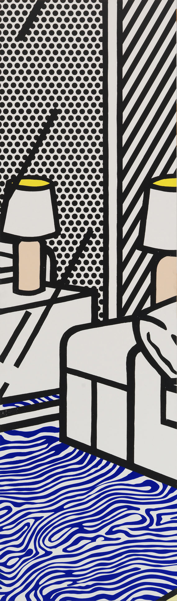 Roy Lichtenstein - Wallpaper with Blue Floor Interior - Weitere Abbildung