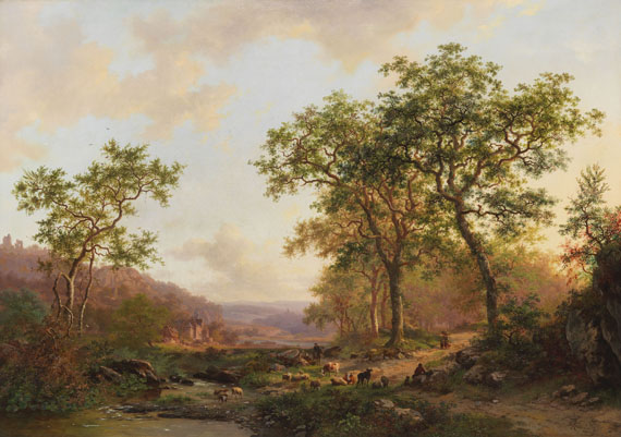 Frederik Marinus Kruseman - Weite Landschaft im Abendlicht