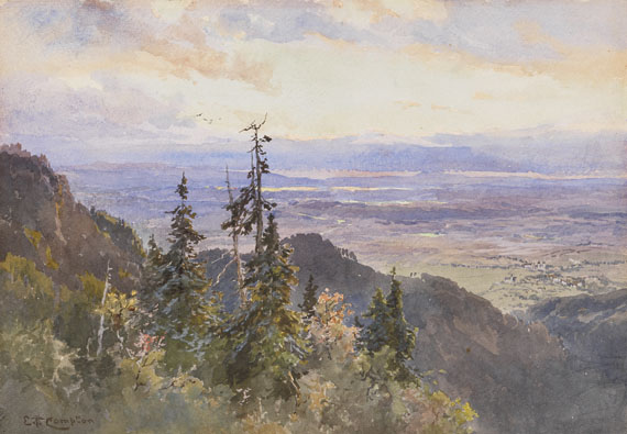 Edward Theodore Compton - An der Benediktenwand (Blick auf Schlehdorf und den Kochelsee?)