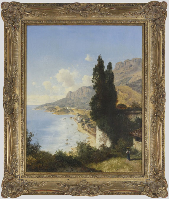 Albert August Zimmermann - Partie von Monaco bei Nizza - Rahmenbild