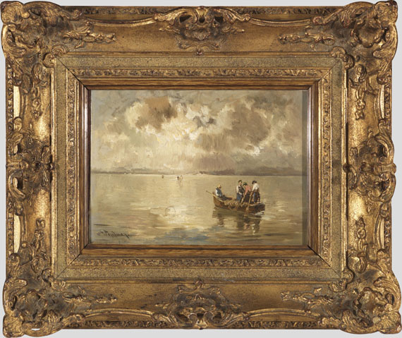 Joseph Wopfner - Aufziehendes Gewitter über dem Chiemsee - Rahmenbild