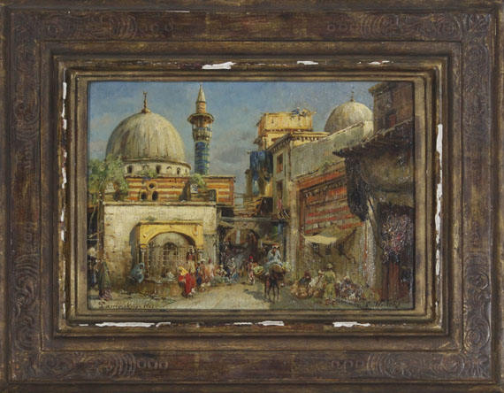 Carl Wuttke - Marktstraße in Damaskus - Rahmenbild