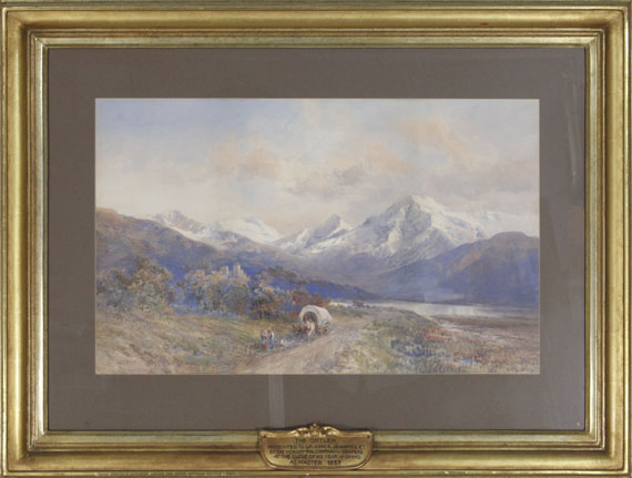 Edward Theodore Compton - Blick auf den Ortler von St. Valentin - Rahmenbild