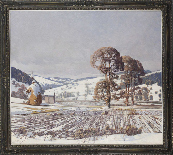 Josef Stoitzner - Wechselgebirge im Vorfrühling - Rahmenbild