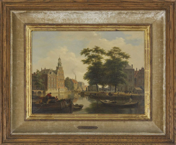 Bartholomeus Johannes van Hove - Sommerliche Stadtansicht - Rahmenbild