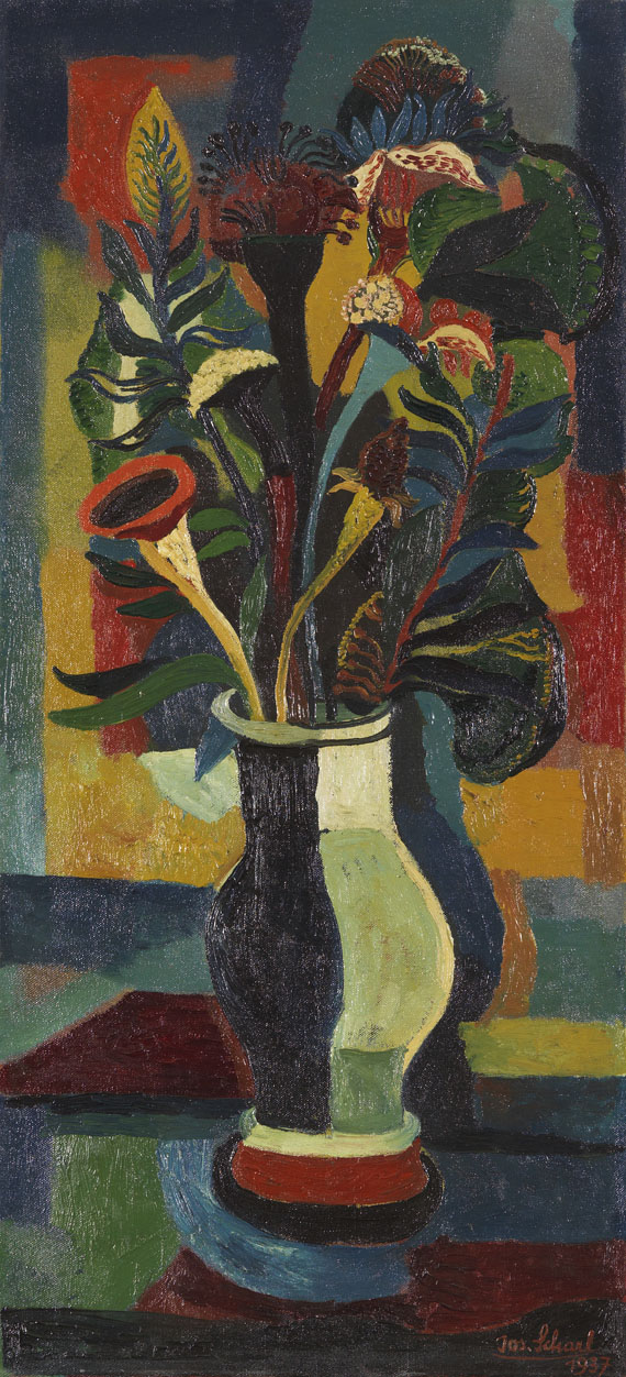 Josef Scharl - Blumen in einer bauchigen Vase
