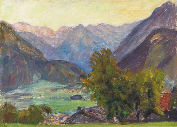 Otto Modersohn - Blick ins Ostrachtal mit Hintersteiner Bergen