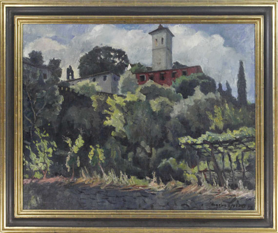 Eugen Spiro - Garten in Castelnuova - Rahmenbild