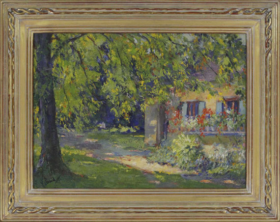 Edward Cucuel - Frühlingsgarten in Starnberg - Rahmenbild