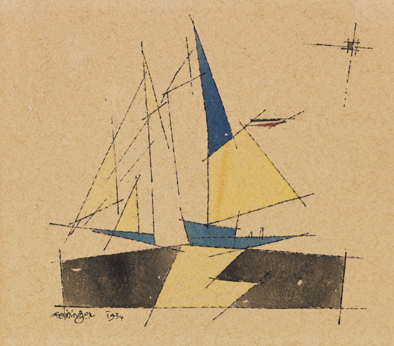 Lyonel Feininger - Ohne Titel (Segelboot)