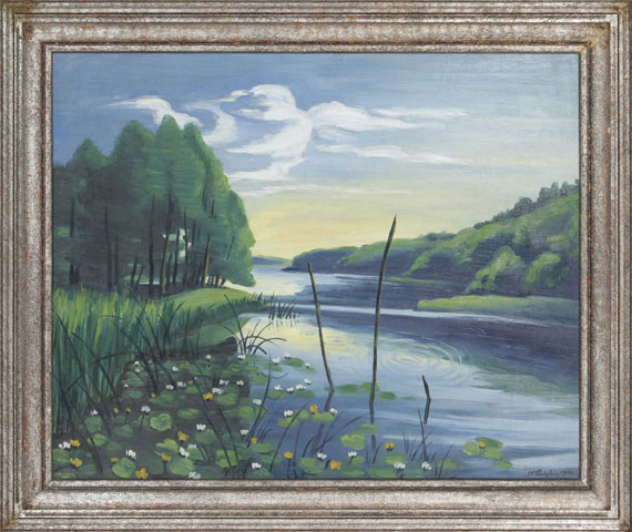 Hermann Max Pechstein - Stiller Winkel am See (Pommern, Koser See) - Rahmenbild