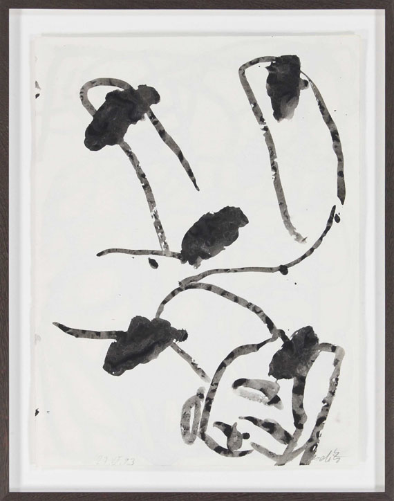 Georg Baselitz - Ohne Titel (Schultafel) - Rahmenbild