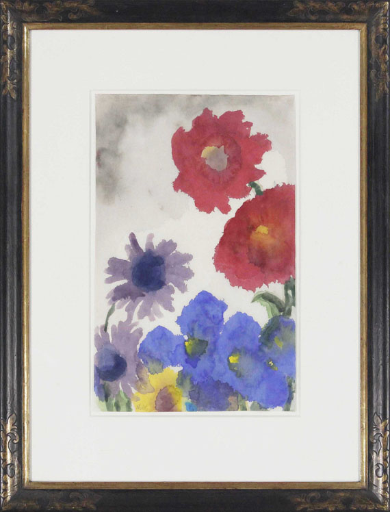 Emil Nolde - Dahlien, Astern und Iris - Rahmenbild