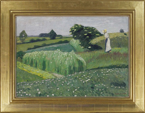 Otto Modersohn - Sommerliche Wiesen bei Fischerhude - Rahmenbild