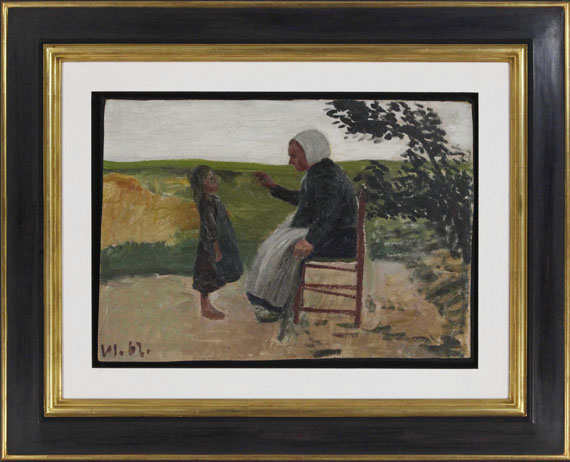 Otto Modersohn - Dreebeen mit Mädchen - Rahmenbild