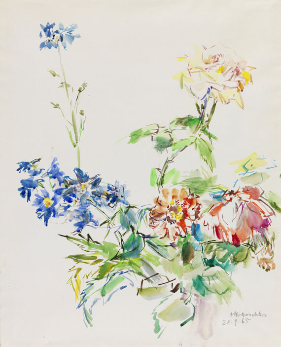 Oskar Kokoschka - Sommerblumen mit Rosen