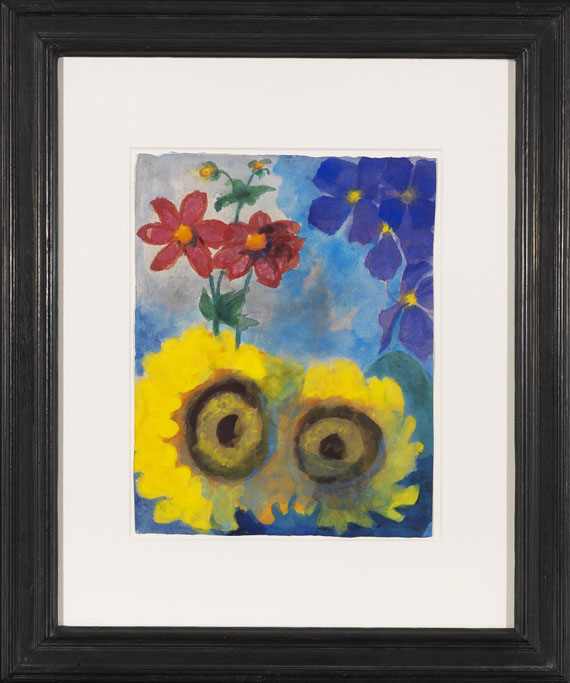 Nolde - Sonnenblumen, rote und blaue Blüten