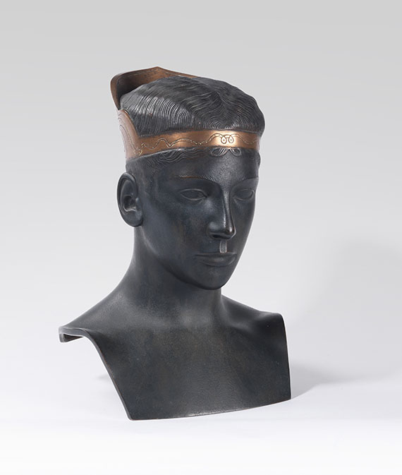 Sascha Schneider - Jünglingsbüste mit ägyptischer Kopfbedeckung - Weitere Abbildung