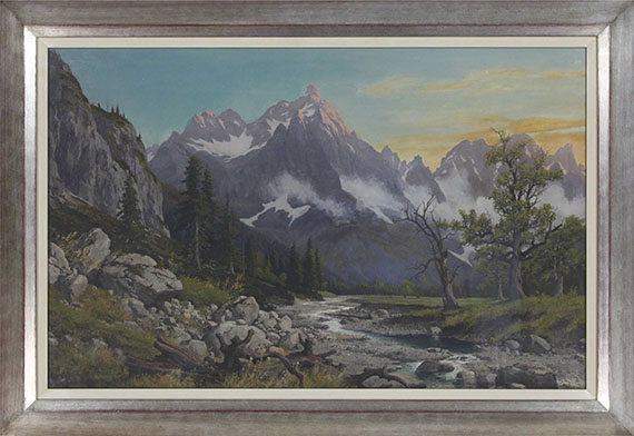 Rudolf Reschreiter - Morgenstimmung am großen Ahornboden (Karwendelgebirge) - Rahmenbild