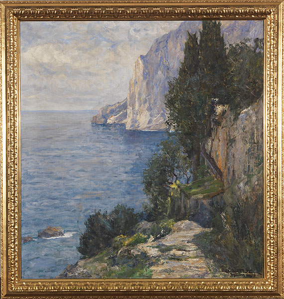 Albert Wenk - Felsenküste auf Capri - Rahmenbild