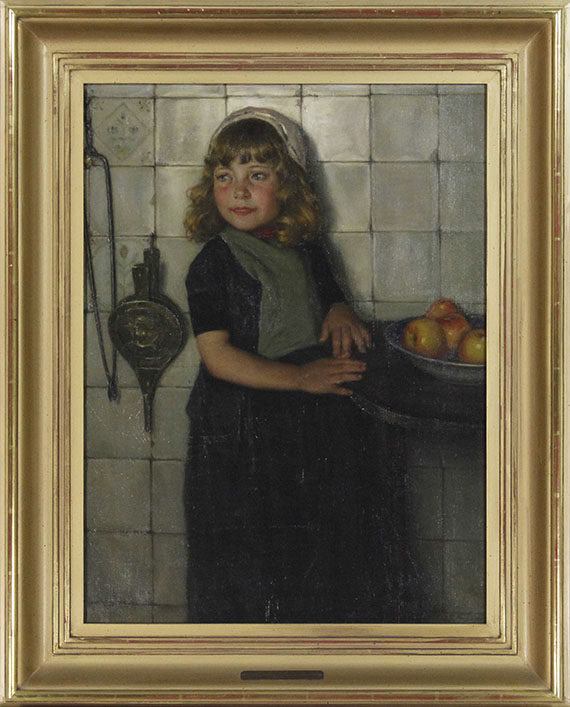 Paul Hoecker - Mädchen mit Äpfeln - Rahmenbild