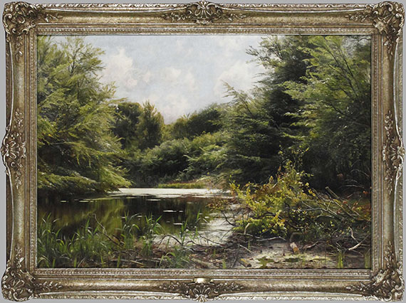 Peder (Peder Mørk Mønsted) Mönsted - Spätsommer am Waldteich - Rahmenbild