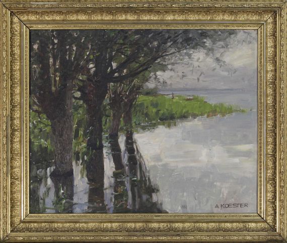 Alexander Koester - Reichenau, Weiden am See, Sonne - Rahmenbild