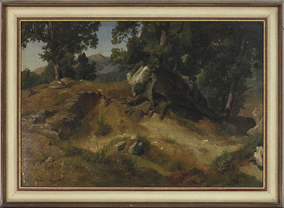 Friedrich Preller d. Ä. - Landschaftsstudie aus Olevano - Rahmenbild
