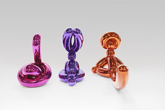 Jeff Koons - Balloon Swan (Magenta). Balloon Rabbit (Violet). Balloon Monkey (Orange)