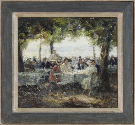 Otto Pippel - Wirtsgarten am Starnberger See - Rahmenbild