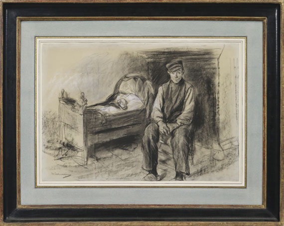 Max Liebermann - Bauer an der Wiege - Der Witwer - Rahmenbild