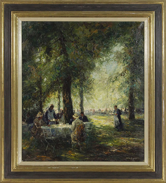 Otto Pippel - Münchner Wirtsgarten - Rahmenbild