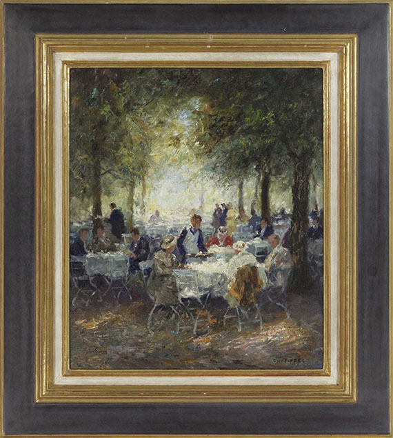 Otto Pippel - Münchener Kaffeegarten - Rahmenbild