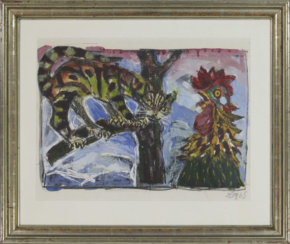 Otto Dix - Katze und Hahn - Rahmenbild