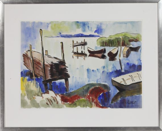 Karl Schmidt-Rottluff - Boote am Lebasee - Rahmenbild