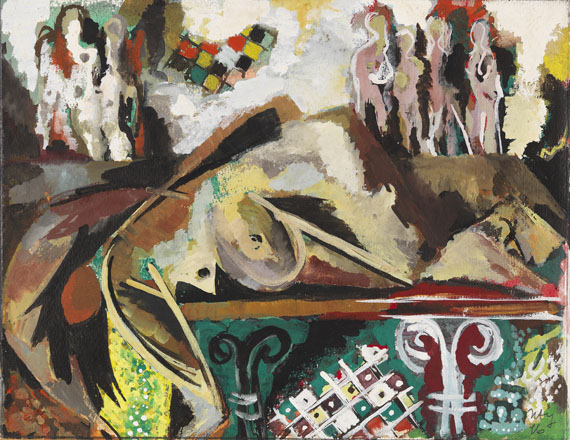 Ernst Wilhelm Nay - Die Ruhende und die Himmlischen (Laon)